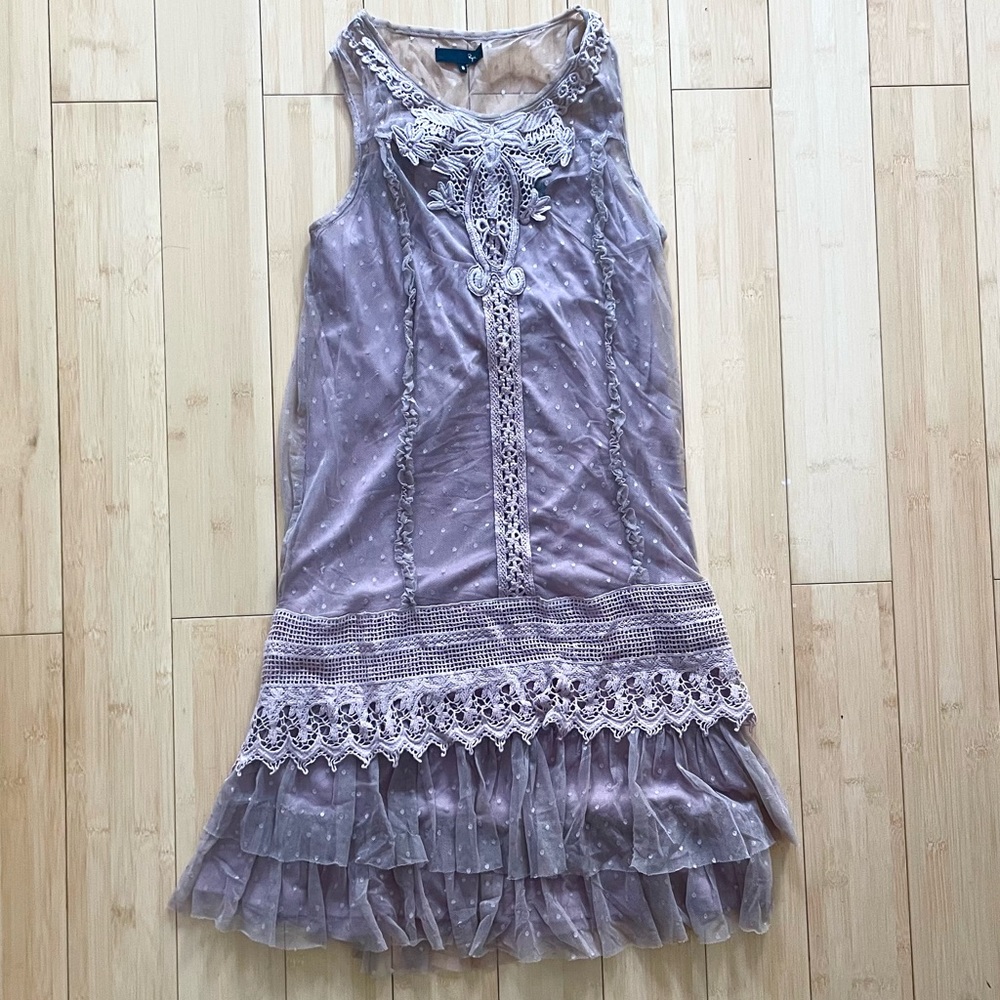 ModCloth/Ryu Mesh Frilly Lilac Dress